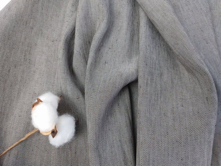 Rich Mocha Dobby Stretch: Linen Rayon Blend Fabric 6072 - The Linen Lab - Brown