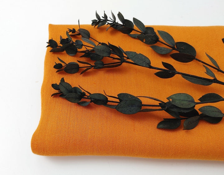 Satin Elegance: Linen Rayon Fabric with Polished Satin Weave 6090 6620 6659 7472 7293 - The Linen Lab - Orange
