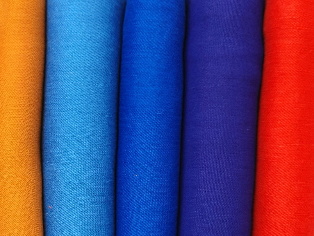 Satin Elegance: Linen Rayon Fabric with Polished Satin Weave 6090 6620 6659 7472 7293 - The Linen Lab - Red