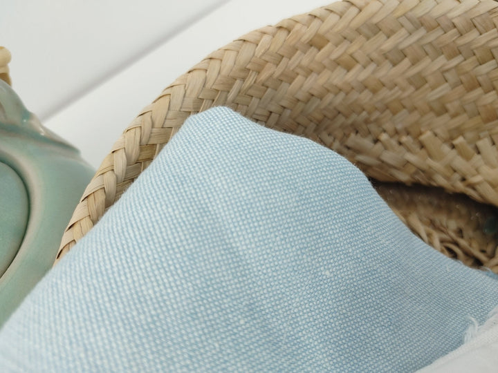 Silk Linen Canvas Mat Fabric 6555 6935 6494 - The Linen Lab - Blue