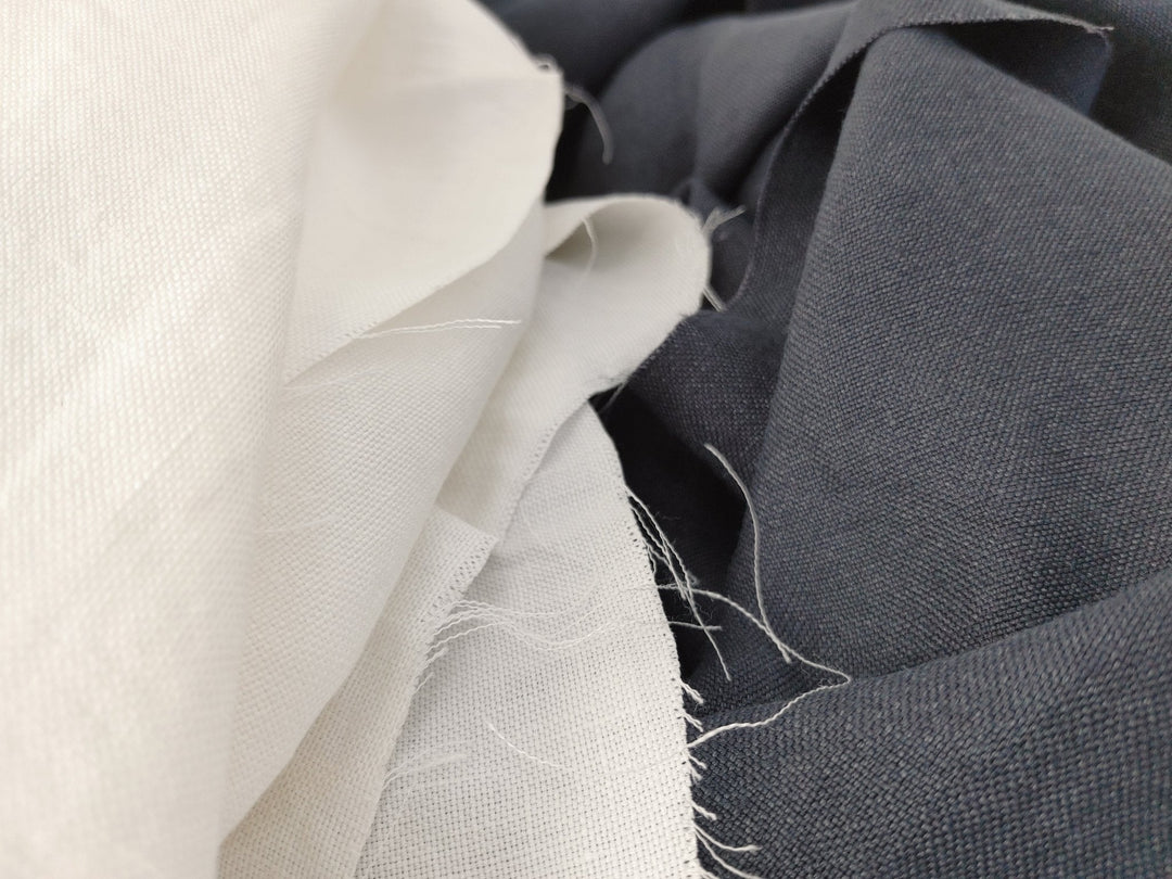 Silk Linen Canvas Mat Fabric 6555 6935 6494 - The Linen Lab - Blue