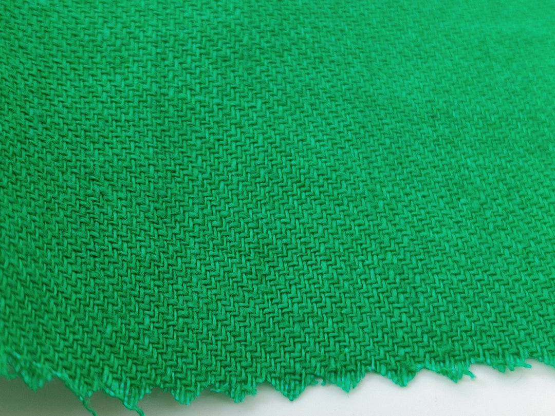 Twill Weave 100% Linen Fabric - Medium Weight in Green 7595 - The Linen Lab - Green