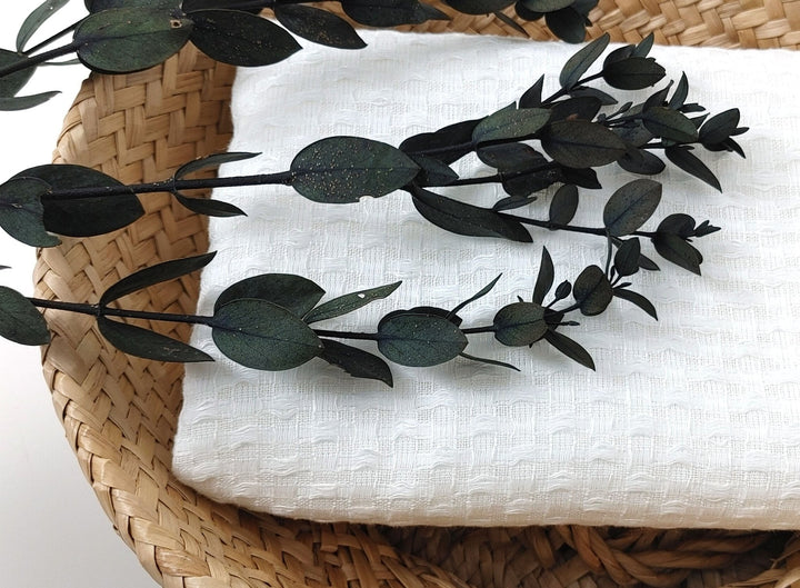 White Linen Cotton Dobby with Uneven Weave and Check Pattern 4899 - The Linen Lab - White